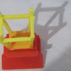 1950's Vintage Miniature Red and Yellow Kid's Highchair Plastic Furniture for Doll's House or Assemblage image 3