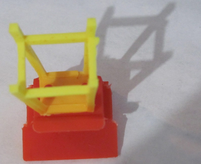 1950's Vintage Miniature Red and Yellow Kid's Highchair Plastic Furniture for Doll's House or Assemblage image 3