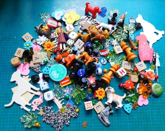 Destash Collection Junk Drawer of  230+  Pieces for Repurpose or Jewelry Making or Assemblage Free Shipping