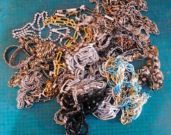 Destash Collection Junk Drawer of  25+ chain Necklaces Some Vintage To be Worn or used in Jewellry Making