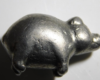 Vintage Cute Miniature Metal Pig For Dollhouse or Assemblage