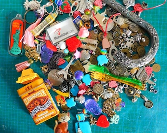 Destash Collection Junk Drawer of  150+  Pieces for Repurpose or Jewelry Making or Assemblage