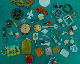 Destash Collection Junk Drawer of 57 Vintage Pieces for Repurpose or Jewelry Making or Assemblage