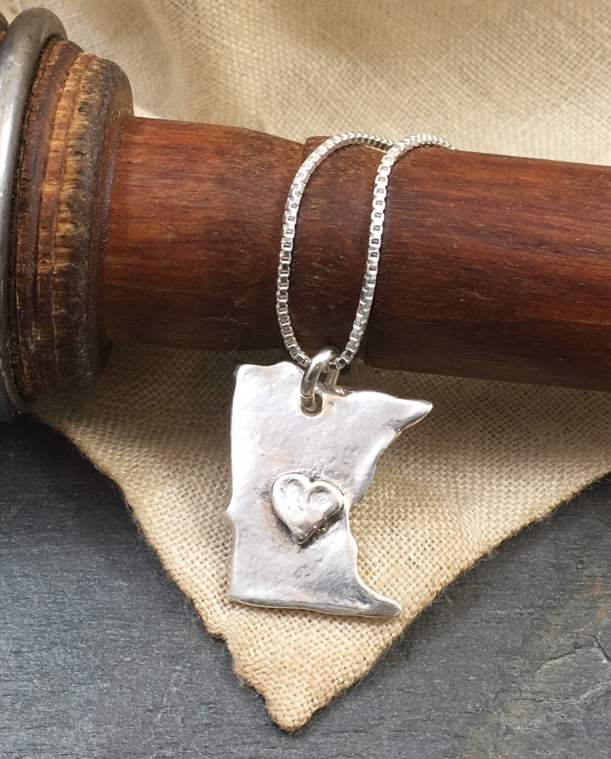 State Necklace/ Minnesota Jewelry/ Minnesota Necklace/ MN Etsy