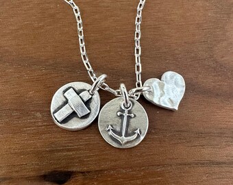 Faith, Hope and Love Charm Necklace