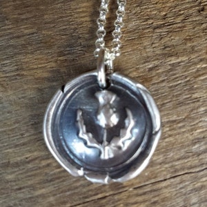 Wax Seal Pendant Necklace PMC silver image 2