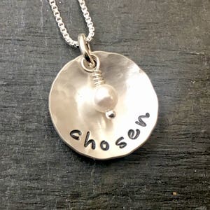 Adoption Necklace - Chosen Jewelry - Gotcha Day Gift - Hand Stamped Adoption Keepsake - Gift for Adoptive Mom