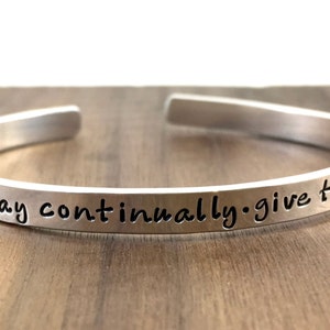 Sterling Silver Cuff Bracelet -   - Scripture Jewelry - Hand Stamped -  Jewelry - custom
