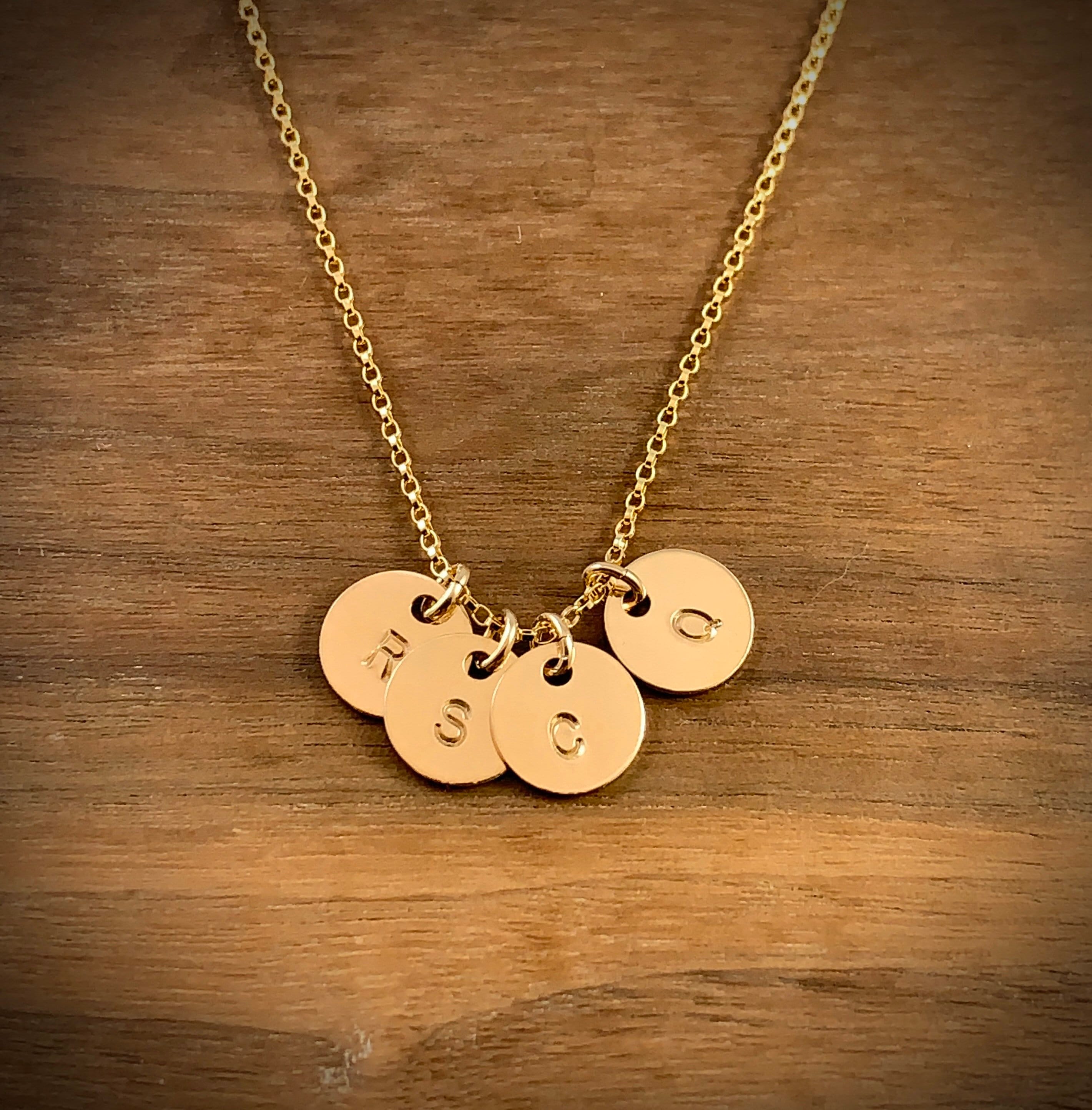 Tiny Gold Initial Necklace Gold charm necklace Minimalist Etsy