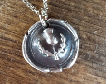 Wax Seal Pendant Necklace  - PMC silver