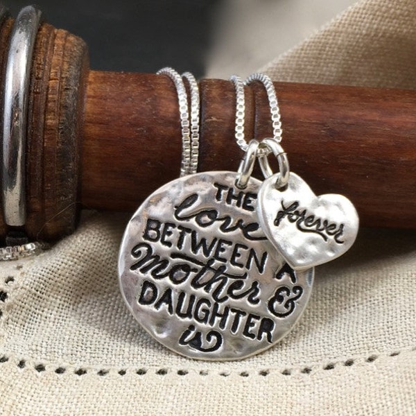 Handmade Pure Silver Mother Daughter Necklace: Forever Love Charm