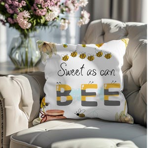 Honey Pot Pillow, Sweet As Can Bee Decor, Bee Lover Decorative Cushion, Cute Insect Throw Pillow, Spring Home Accent, Nature Inspired Gift,
