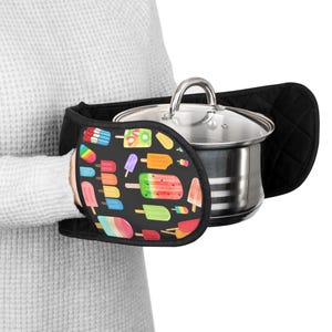 Colorful Popsicle Oven Mitts, BBQ Baking Chef Kitchen Cooking Gloves, Cute Kitchen Decor, Funny Oven Gloves, Kitchen Accessories Gifts,