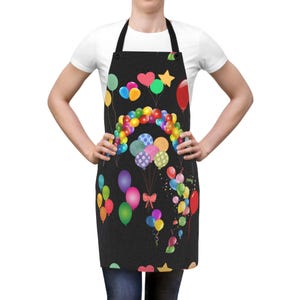 Colorful Balloon Party Chef Apron, Fun Cooking Gift for Kids, Unique Baker Apron, Birthday BBQ Party Essential, Creative Kitchen Accessory