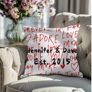 Personalized Heart Pillow, Custom Valentine Romantic Gift for Couples, Wedding Decor, Engagement Present, Home Decor, Love Anniversary Gift