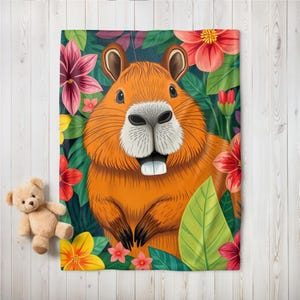 Wunderliche Capybara Samt-Plüsch-Decke, gemütlicher Blumenüberwurf für Zuhause, Geschenk, Strandtag, nautisches Dekor, Tierliebe Kind-Kind-Baby-Kinderzimmer