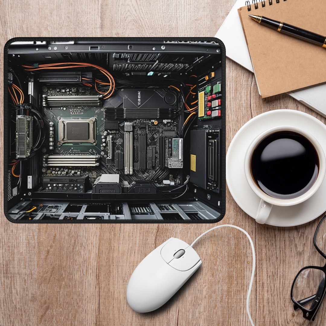PC Motherboard Circuitry Gaming Mouse Pad, Tech Hardware Desk Mat ...