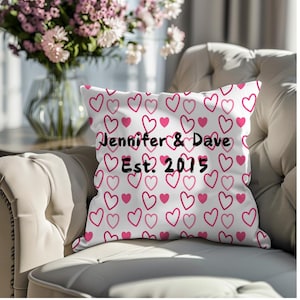 Personalized Heart Pillow, Custom Valentine Romantic Gift for Couples, Wedding Decor, Engagement Present, Home Decor, Love Anniversary Gift