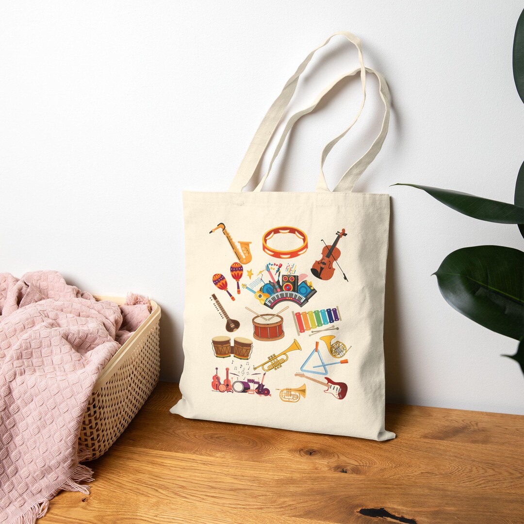 Musical Instrument Tote Bag, Eco-friendly Shopping Bag, Gift for ...