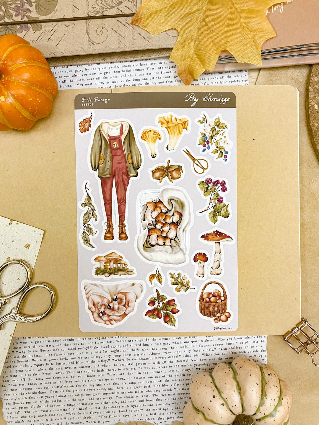 Sticker Sheet - Fall Forage 01 Bujo Stickers, Bullet Journal Stickers ...