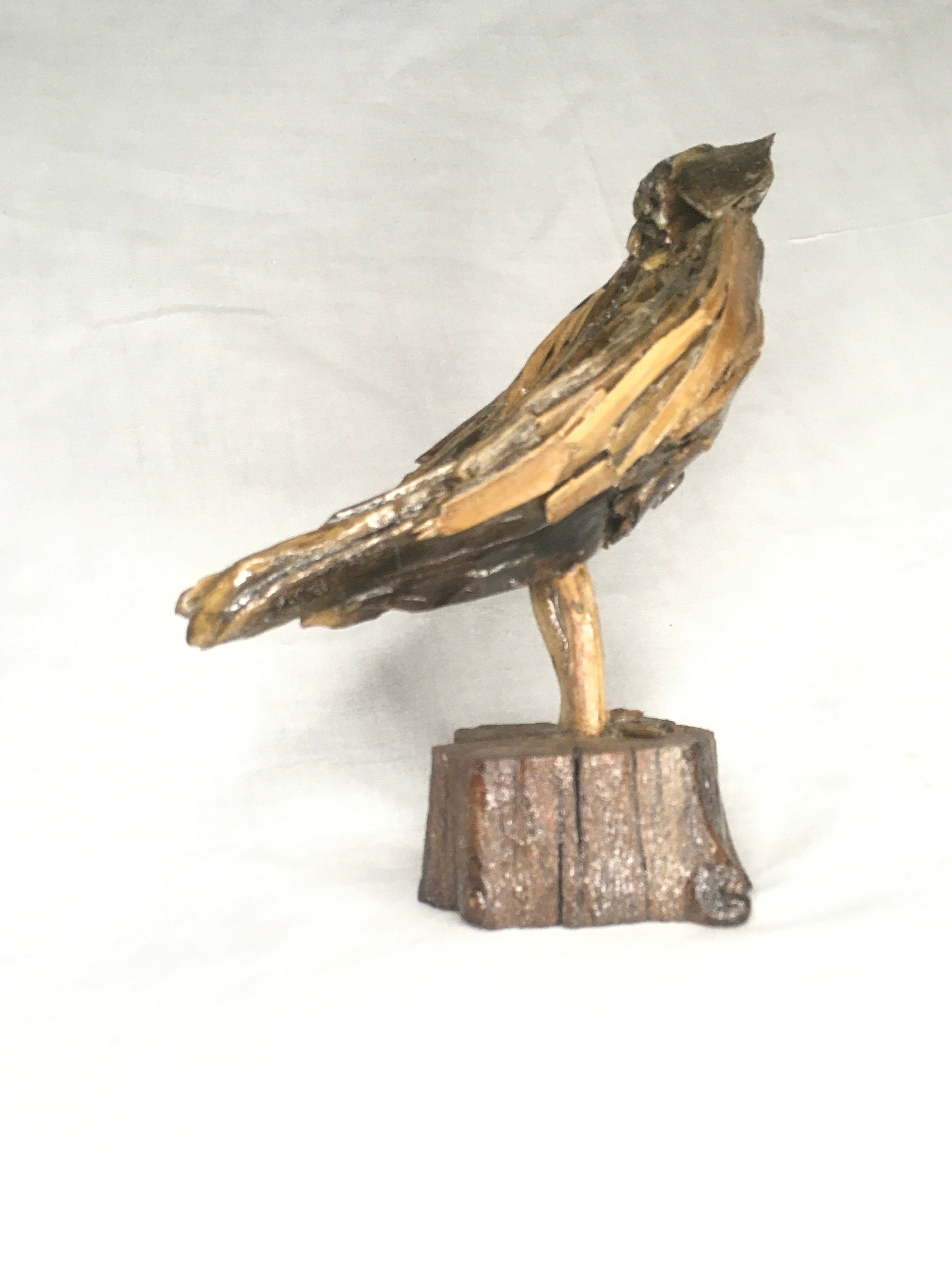 Driftwood bird Art Sculpture bird walking in water Etsy