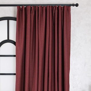 100% Blackout Custom Linen Bedroom and Living Room Curtains, Extra Wide Linen, Adjustable With Grommet, Backtab and Rod Pocket Hangings
