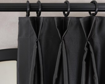 Pinch Pleat Satin Blackout Curtains: Custom Drapery Panels