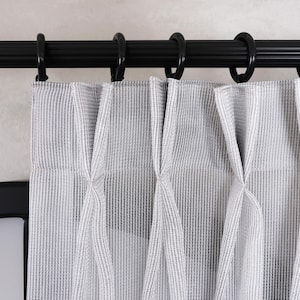 Triple Pinch Pleated Linen Sheer Curtains, Sheer Pleated Curtains, Custom Size Sheer Curtain Panels for Living Room