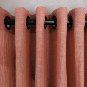 Custom Eyelet Grommet Sheer Linen Curtains, Linen Window Treatments, Panel Linen Curtains, Custom Sizes Curtain, Kitchen Sheer Curtains