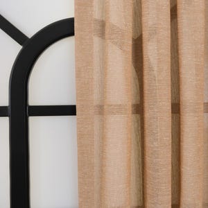 Extra Wide Linen Sheer Curtains with 16 Color Options, Custom Made Rod Pocket, Grommet, Hook and Ring, Bedroom Curtains, Linen Drapes