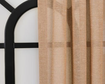 Extra Wide Linen Sheer Curtains: Double Pleated Custom Drapes
