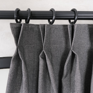 100% Blackout Extra Wide Pinch Pleated Linen Curtains, 24 Colors, Custom Lined Drapes for Grommet, Back Tab, Rod Pocket, Hooks & Tracks