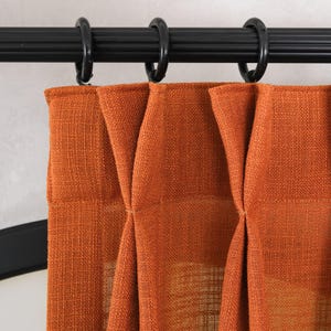 Double Pinch Pleated Sheer Curtains, 17 Colors, Custom Size Pleated Panels for Living Room, for Bedroom