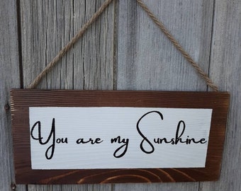 You Are My Sunshine Farmhouse Sign | Distressed Wood Sign | Hanging Sign | Rustic | Baby Shower Gift | Nursery Sign | Bedroom Sign