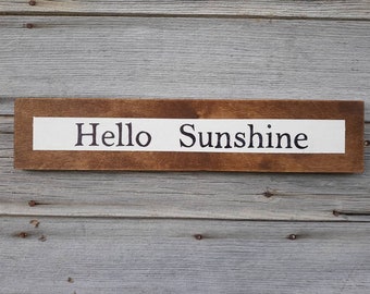 Hello Sunshine Wood Sign | farmhouse sign | Handpainted Sign | distressed wood sign | Nursery Sign | baby shower gift | Baby Room Decor