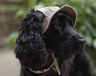 Linen Dog Bucket Hat: Summer Pet Sun Protection with Ear Holes