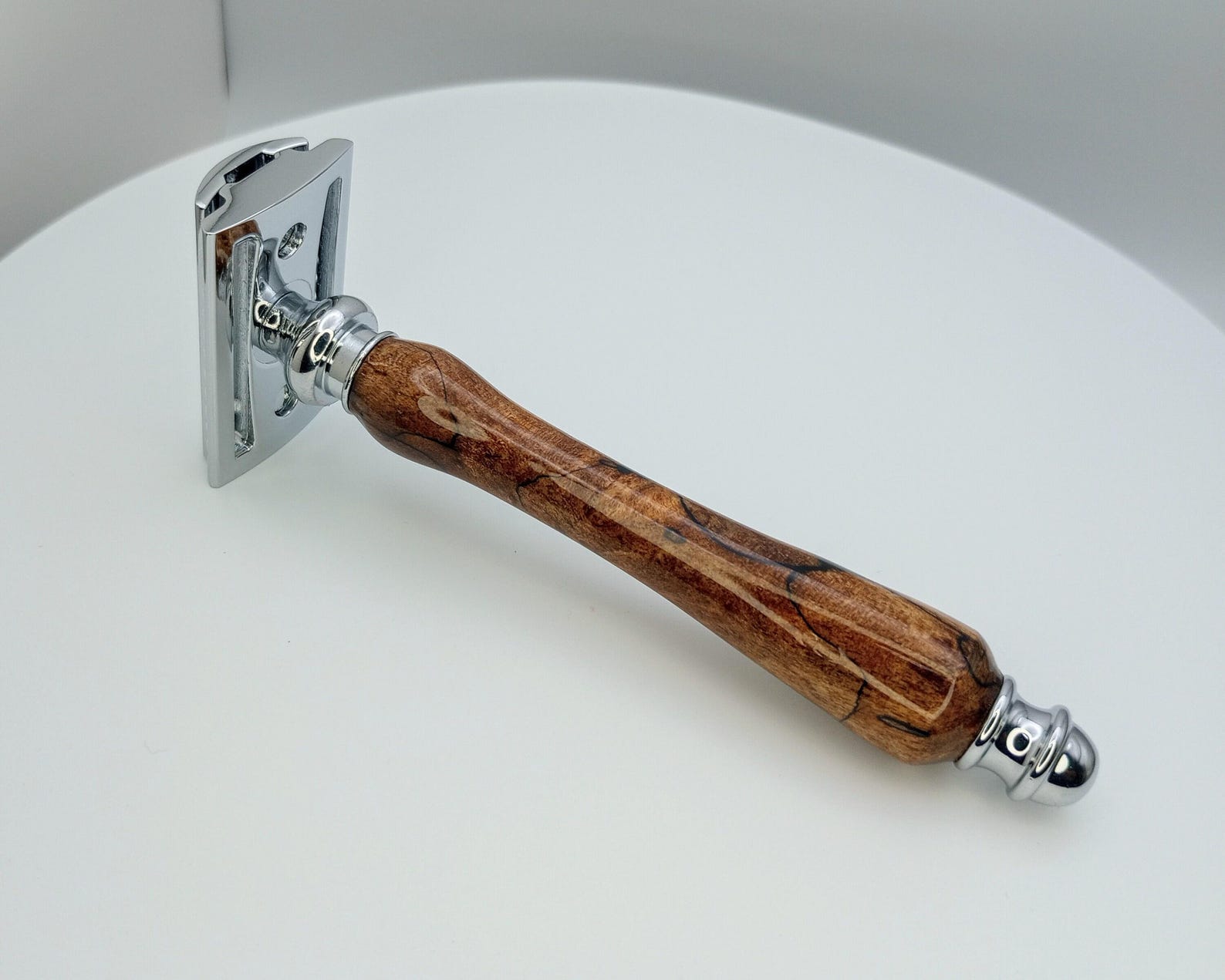 Maple Burl Razor & Brush Set 10 Blades Included Men's Shaving Kit Hand ...