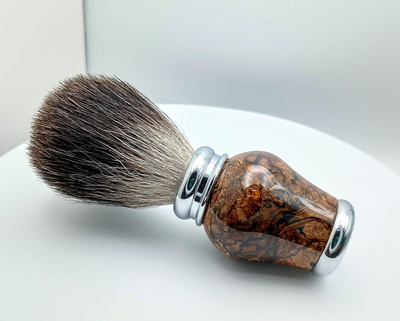 Maple Burl Razor & Brush Set 10 Blades Included Men's Shaving Kit Hand ...