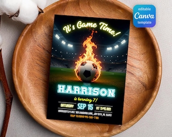 Soccer invitation, Champions League birthday invitation template, FIFA printable editable invite, Sports invite, Football Party