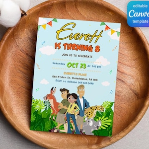 Wild Kratts Birthday invitation, printable animals Invitation, safari Party Invite Template, Editable Invitation, boy girl birthday