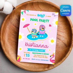 Paw-ty Editable Invitation, puppies Printable Birthday Invite boy girl, puppy invitation, dog invite, kids Birthday Invite template