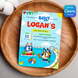 Paw-ty Editable Invitation, puppies Printable Birthday Invite boy girl, puppy invitation, dog invite, kids Birthday Invite template