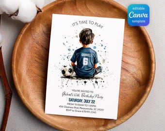 Soccer invitation, Champions League birthday invitation template, FIFA printable editable invite, Sports invite, Football Party
