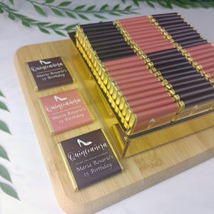 Personalized Mis Quince Años Chocolate Favors – Sweet 15 Birthday Gift, Quinceañera Party Favors, Custom Wrapped Chocolates for Guests