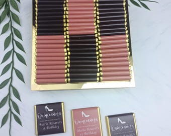 Mis Quince Años Chocolate Favors, Quinceañera Chocolate Favors, Sweet 15 Gift, Quinceañera Gift, Quinceañera Chocolates,Birthday Chocolate