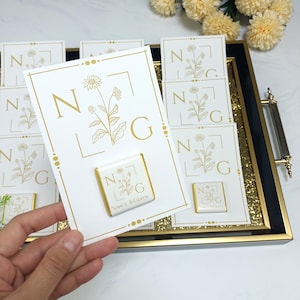 Gepersonaliseerde chocolade bedankkaart | Aangepaste huwelijksuitnodiging | Verloving, vrijgezellenfeest, henna-nachtcadeau