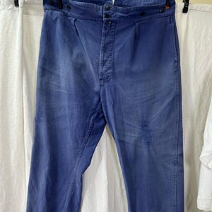 1930s french Vintage Blue Workwear Pants