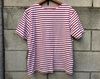 70er Jahre rot-weiß gestreiftes Matrosen-T-Shirt