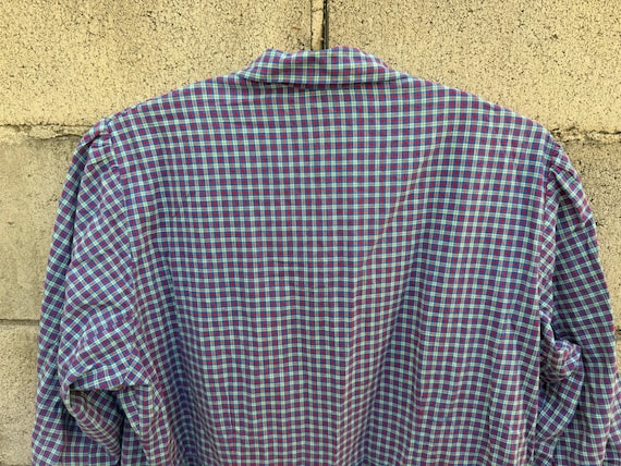 French 50's cotton plaid smock dress - image 8