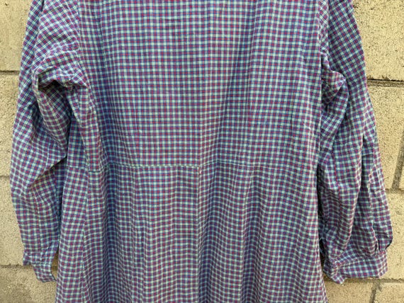 French 50's cotton plaid smock dress - image 9